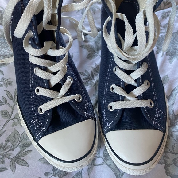 Converse All-Star Womans Blue , Size 7 blue with white wedges - Picture 2 of 11